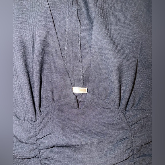 Zara Draped Jewel Trim Neckline Dress Black XS - Picture 7 of 9